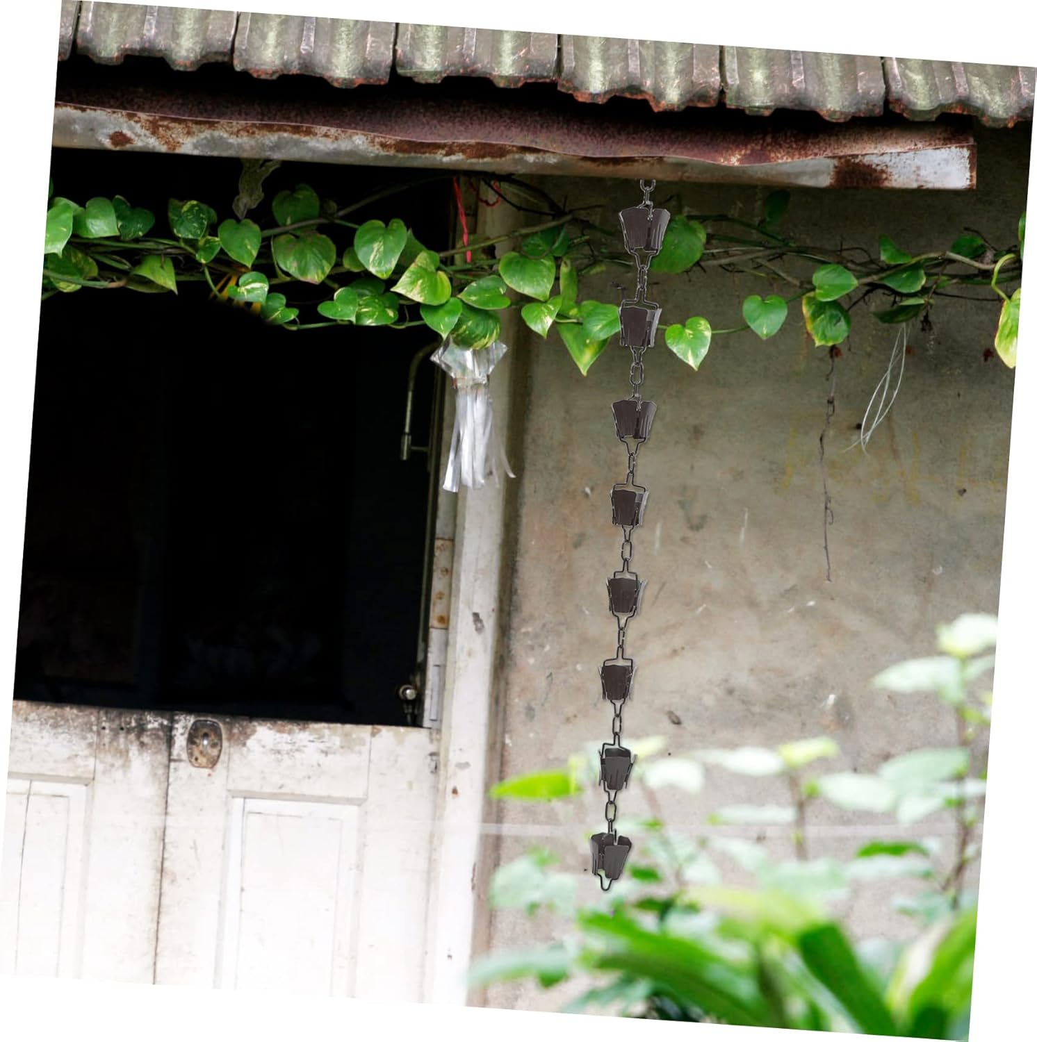 1pc Garden Rain Chain for Gutters Elegant Outdoor Decor Lightweight Material for Homes Temples and Gardens Functional and Stylish Rainwater Diverter