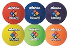 4-Square Rubber Playground Ball, 8-1/2 Inches, Set of 6, Assorted Colors