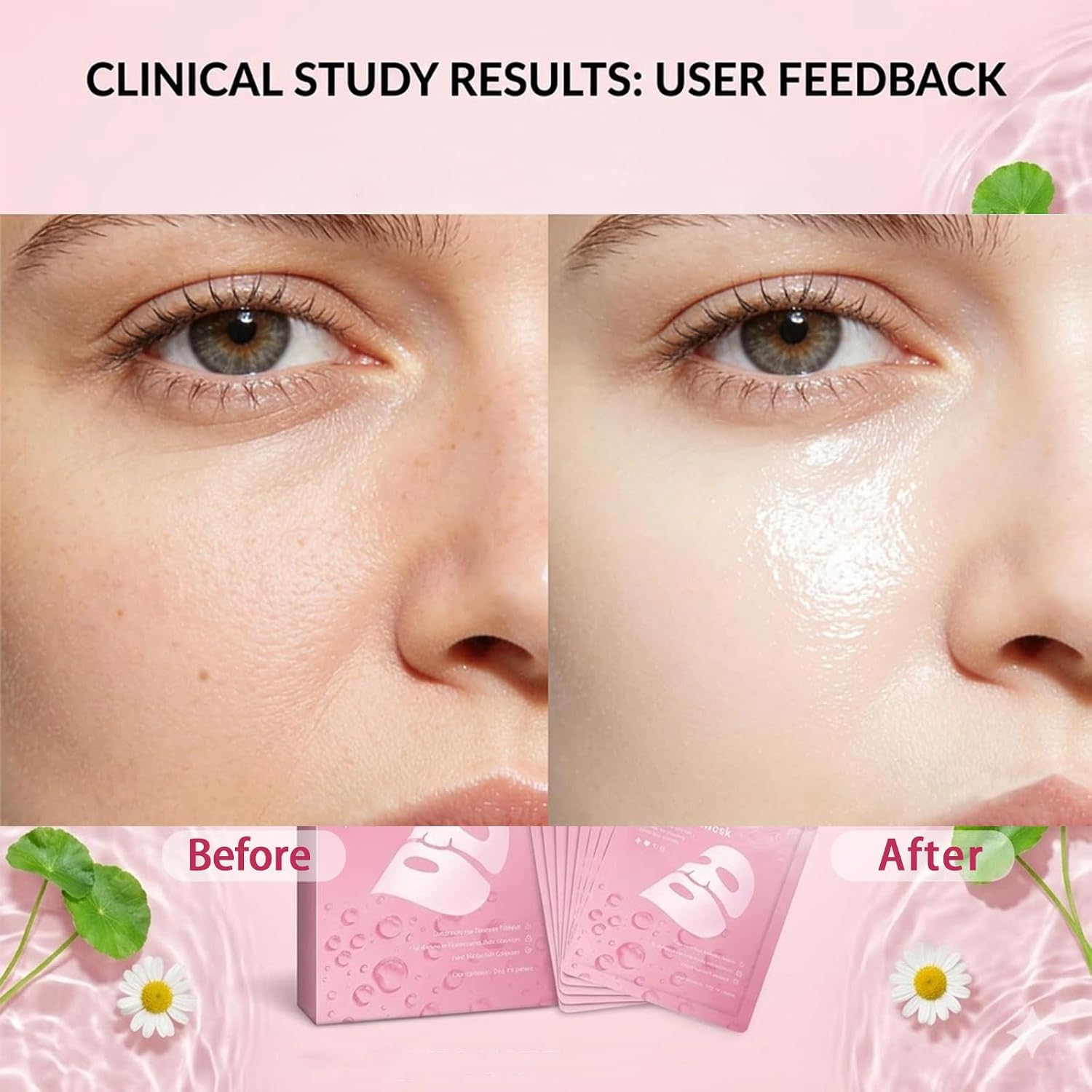 Collagen Glow Up Hydrogel Mask, 8-Pack Premium Overnight Facial Sheet Masks for Glass Skin, Turns Clear, Low-Molecular Hyaluronic Acid & Cica for Deep Hydration, Firming & Pore Refining