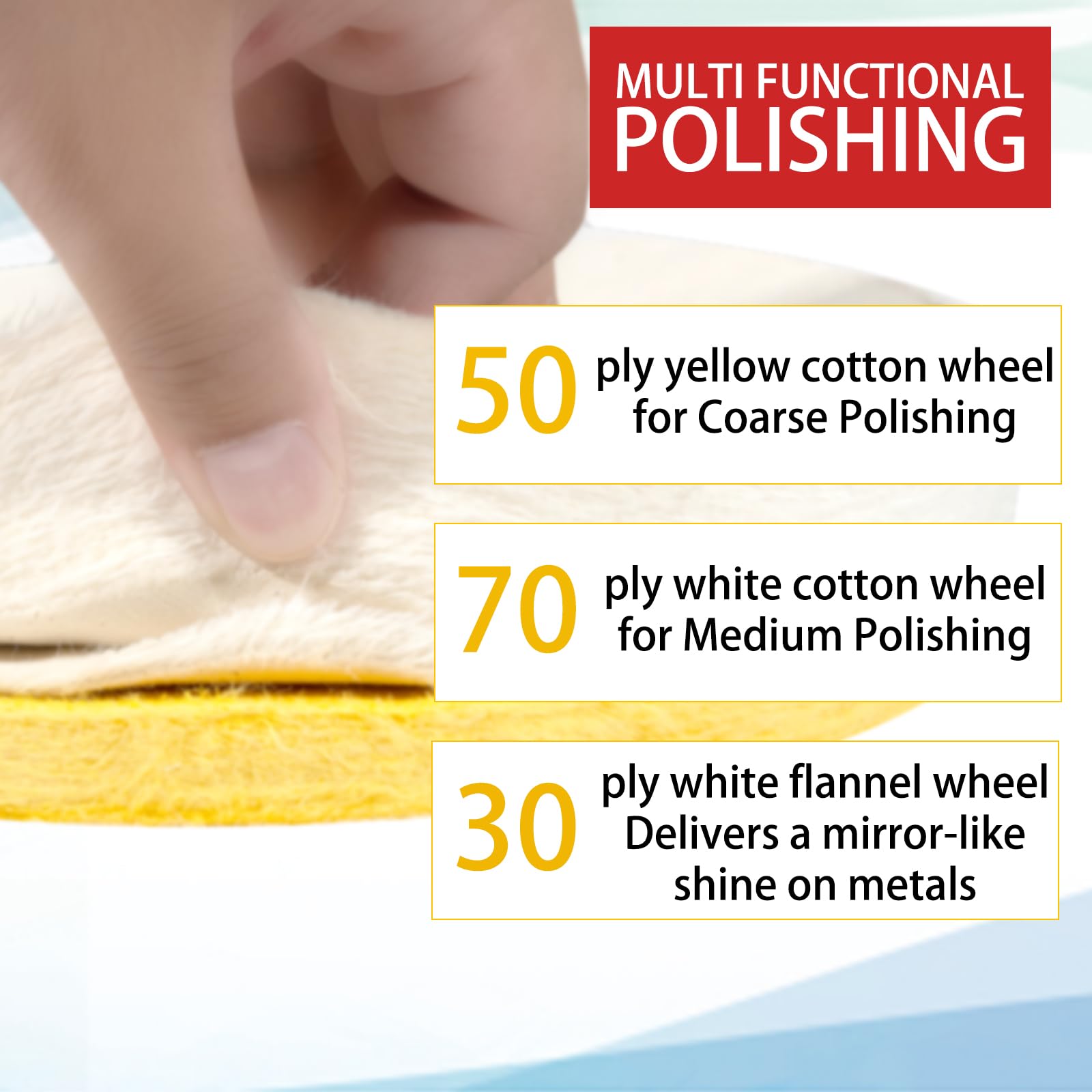 6" Polishing Wheel Kit - Bench Grinder Buffing Wheels -4