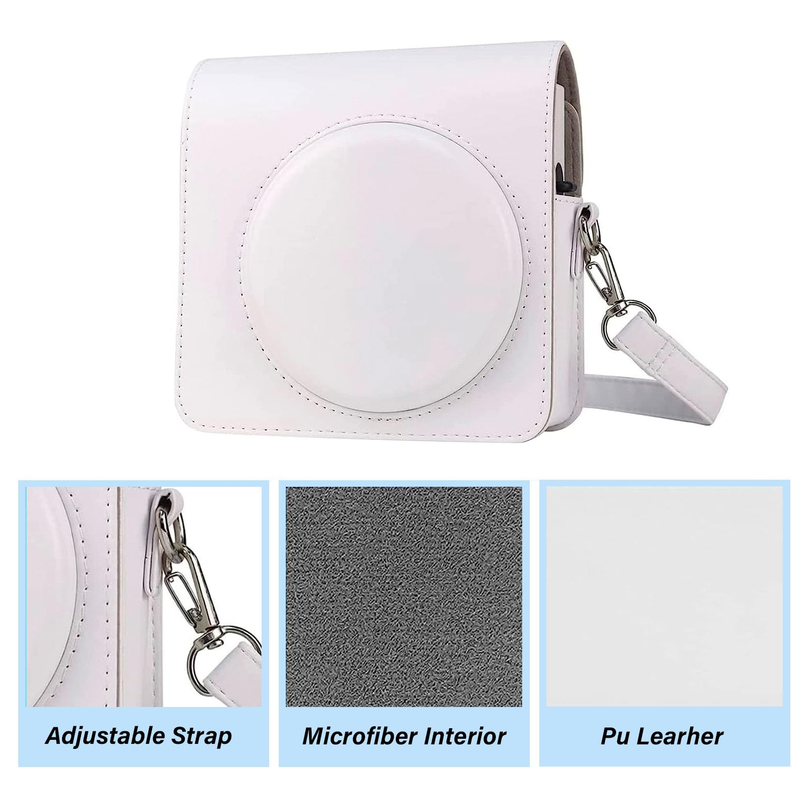 Fujifilm Instax Mini 12 Housse Appareil Photo Instantané Sac de Voyage Rose