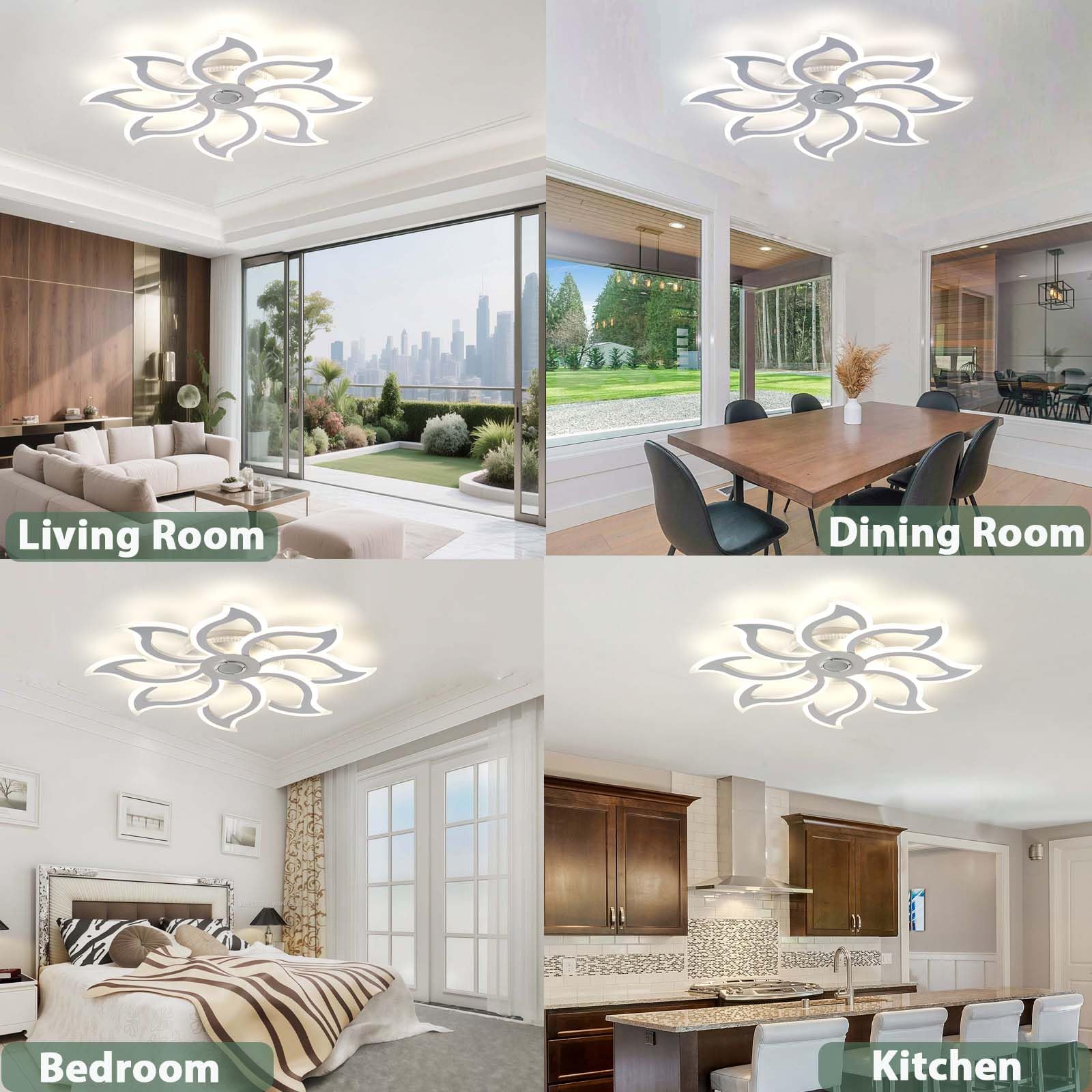 Lámpara de Techo LED con Altavoz Bluetooth, Plafón de Techo Regulable con Mando a Distancia y App, Luz LED Techo de Diseño Flor con Cambio de Color RGB para Salón, Dormitorio