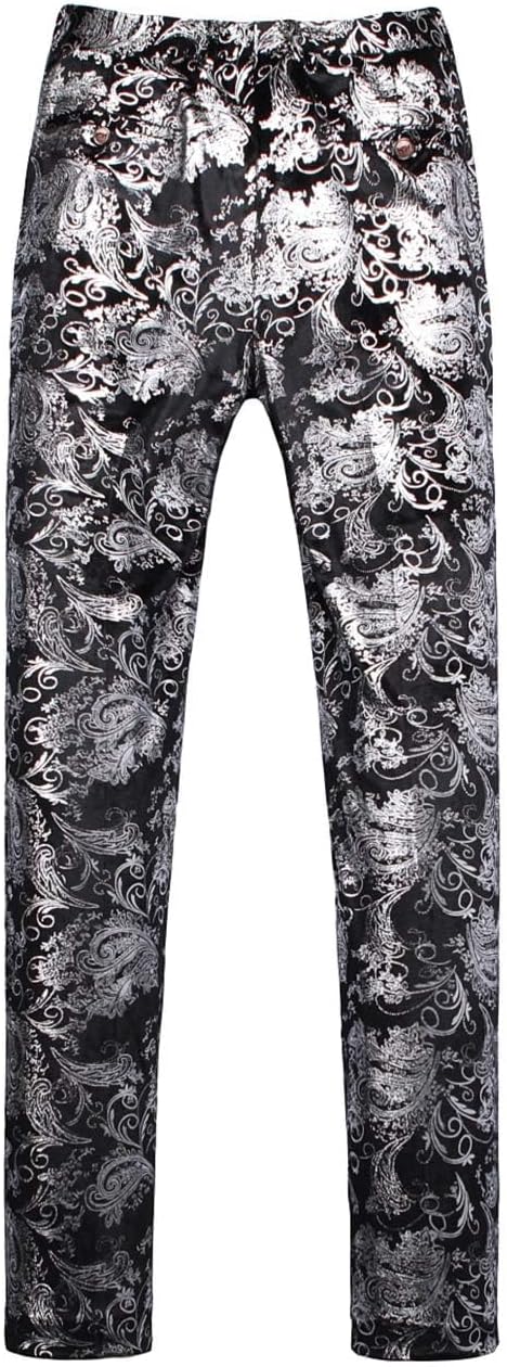 MOGU Mens Luxury Gold Dress Pants with Expandable Waist