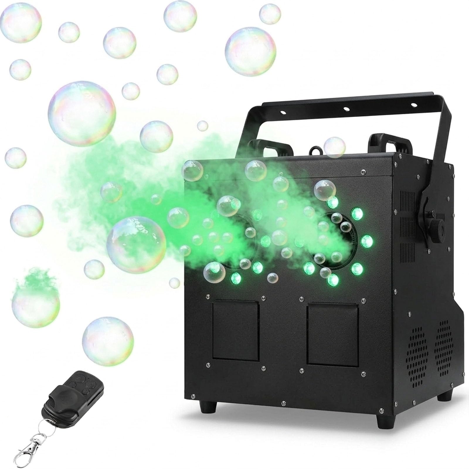 Máquina para Burbujas y Humo Profesional 1500W Impermeable IP25, Generador Efecto Nube con Luz LED y DMX para Escenario DJ Boda Fiesta Discoteca Evento