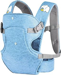 Ergonomische Babytrage | 2-in-1 ergonomische Babytrage mit Halstuch, leicht und verstellbar, mit Hüftsitz, atmungsaktiv, für Wandern und Reisen