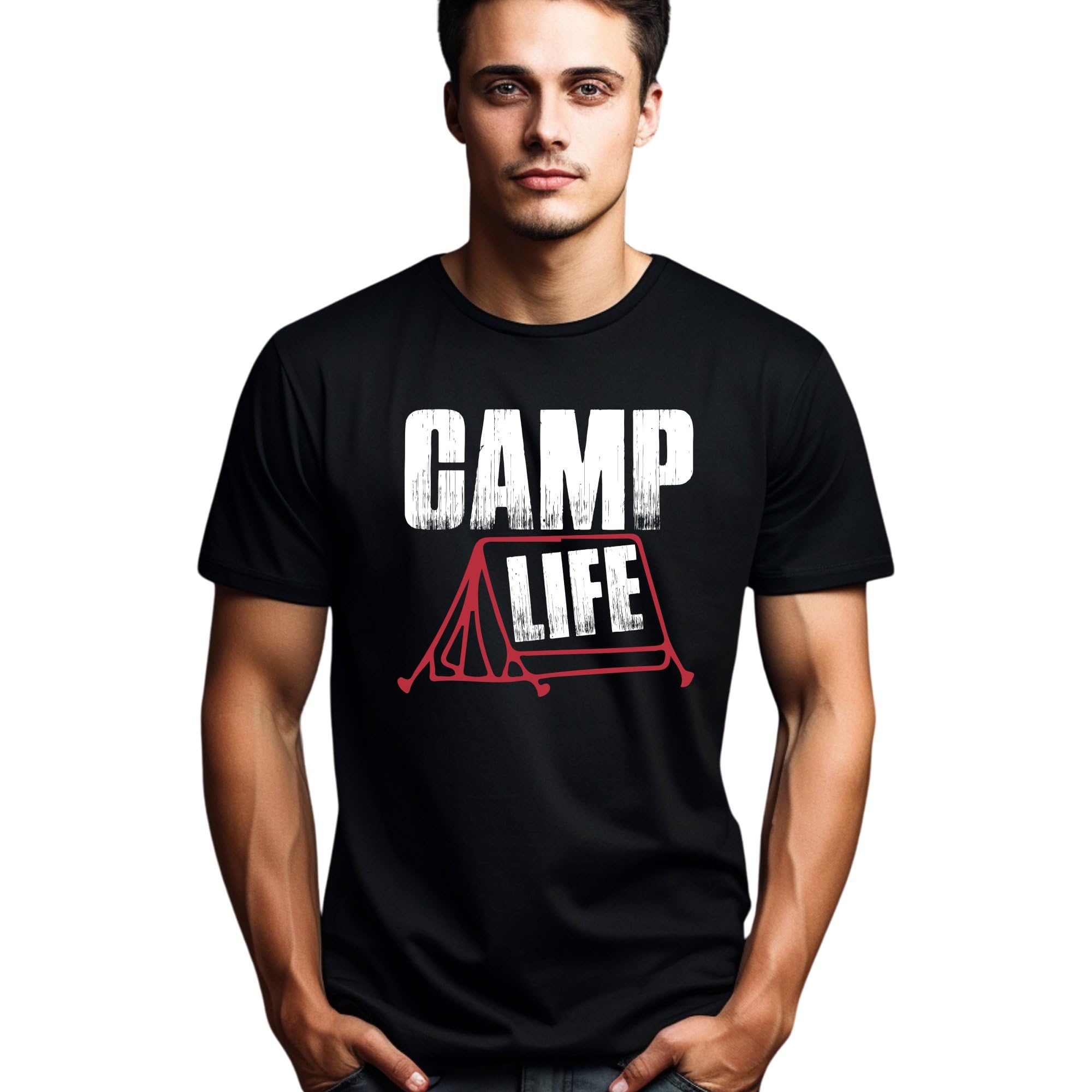 Seek Buy LoveRustic Camping T-Shirt, Camp Life Outdoor Adventure Graphic Tee, Unisex Cotton Shirt for Campers