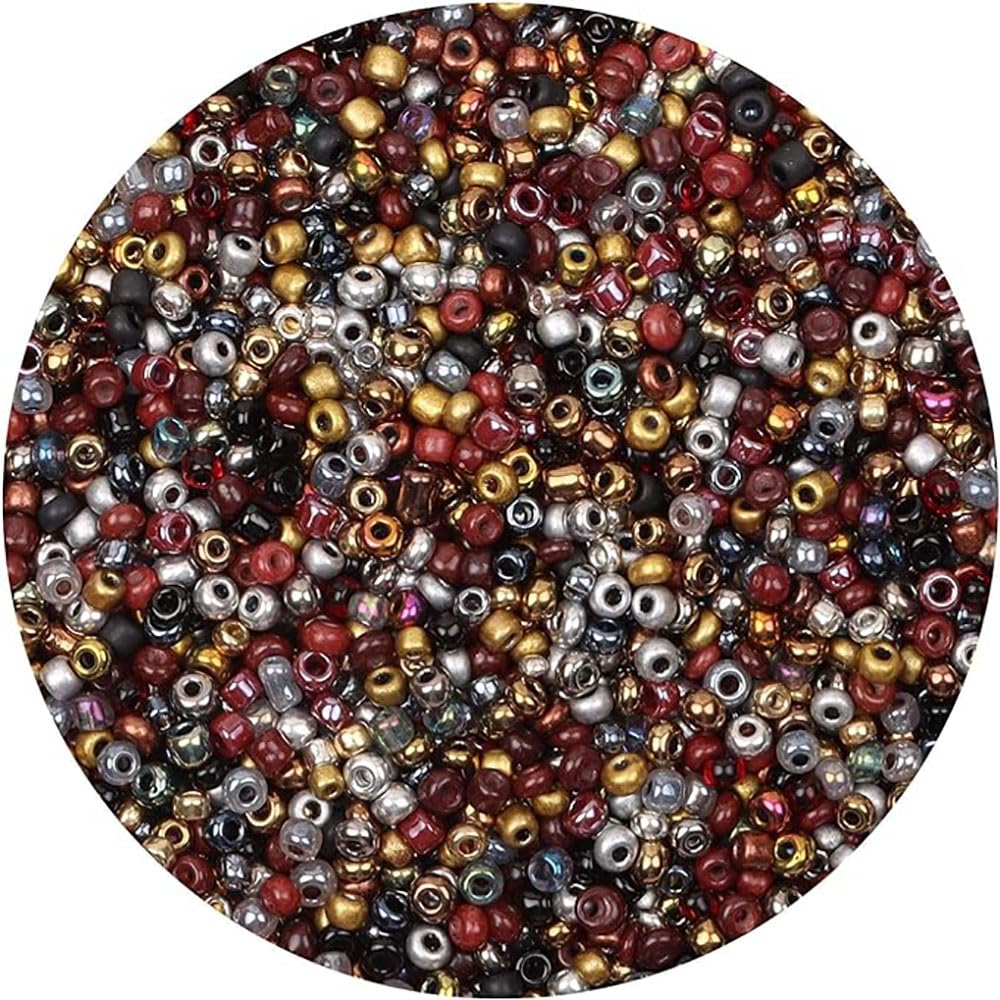 Seed Beads 2mm Mixed Colour - 10000 Pcs Glass Seed Beads for Bracelet Making, DIY Earring Necklace Ring