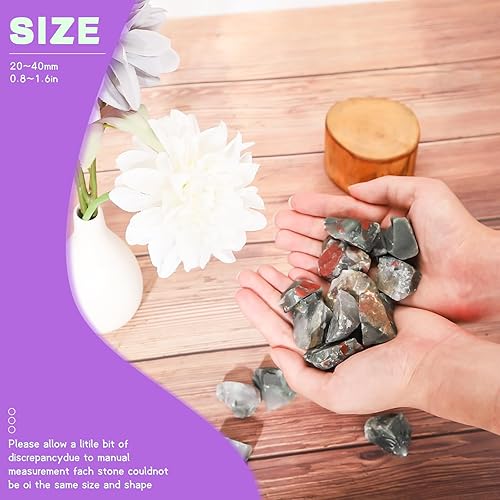 Miniatura 3 de 10 piedras naturales de sangre africana con cristales crudos a granel más grandes de 1 a 1.5 pulgadas, para curación de chakras, meditación, reiki,