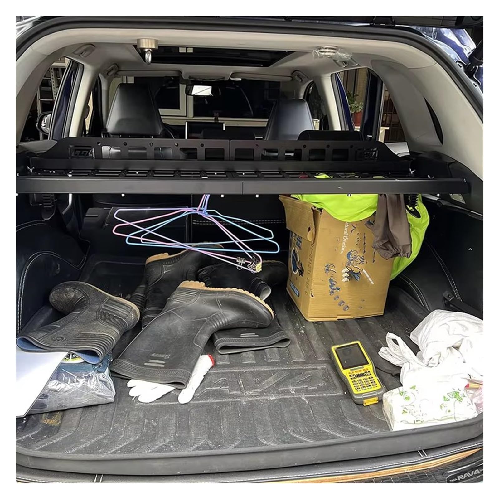 Coche Maletero Cubierta para Toyota para RAV4 2019-2024 Maletero Trasero Estantes Almacenamiento Equipaje Estante Organizador Cartel Colgar Panel Molle Carga Retráctil