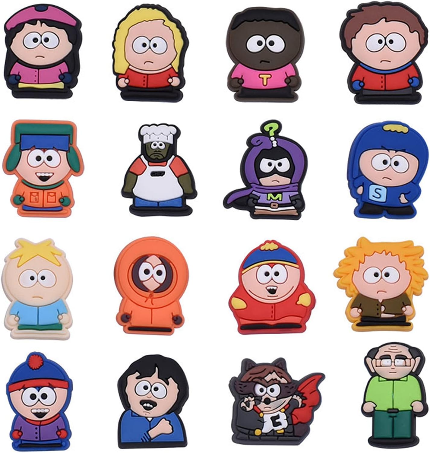 wopinwopin 16 Pcs Cartoon Character PVC Shoe Charms Cute PVC Shoe Charms for Clog Shoes Decorations Wristband Bracelet Party Favors for shoe and Bands Party Gifts Decoration๏ผNot repeating๏ผ