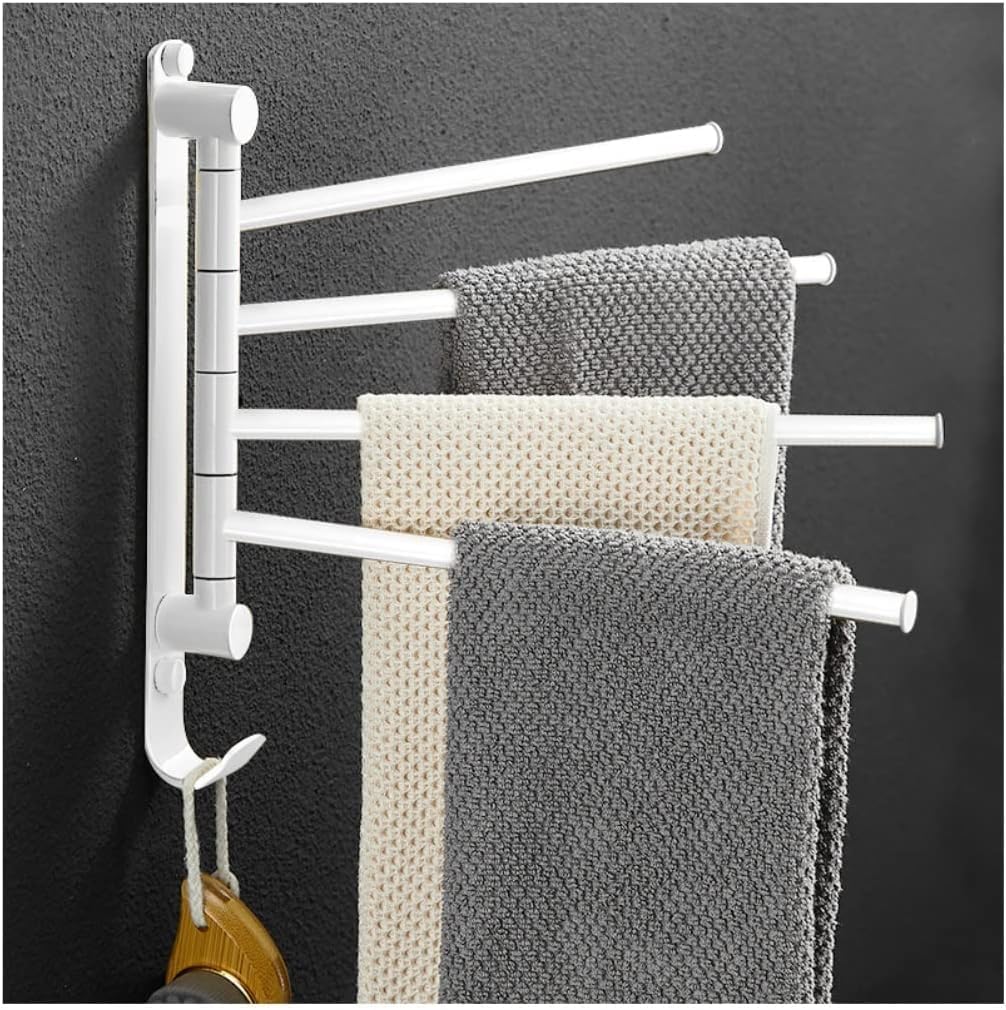 Dkrahrjj C Bathroom Towel Bar Rotatable Towel Rack Wall Mounted Towel Holder Towel Rail For Storaof Washcloths/C/30 * 33Cm