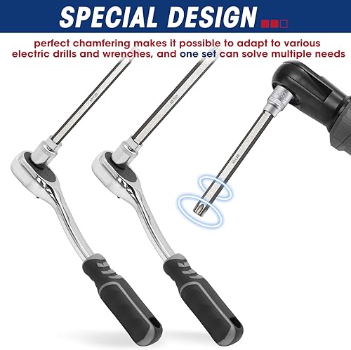 Miniatura 5 de RIZOM Juego de dados Torx extra largos de 15 piezas, 38 pulgadas, juego de llaves de vaso T10-T60, acero CR-V y S2