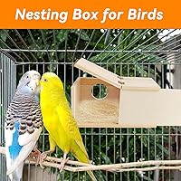 Vista 2 de PINVNBY Caja Nidificante de Madera para Pájaros con Ventana Visual Transparente, Caja de Nidificación de Periquitos con Tablero Desmontable