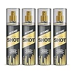 Layer’r Shot Gold Iconic Body Spray for Men, Pack of 4 (4×50ml) | Long-Lasting Fresh Ozonic Citrus & Amber Fragrance | Travel Size Deodorant | IFRA Certified