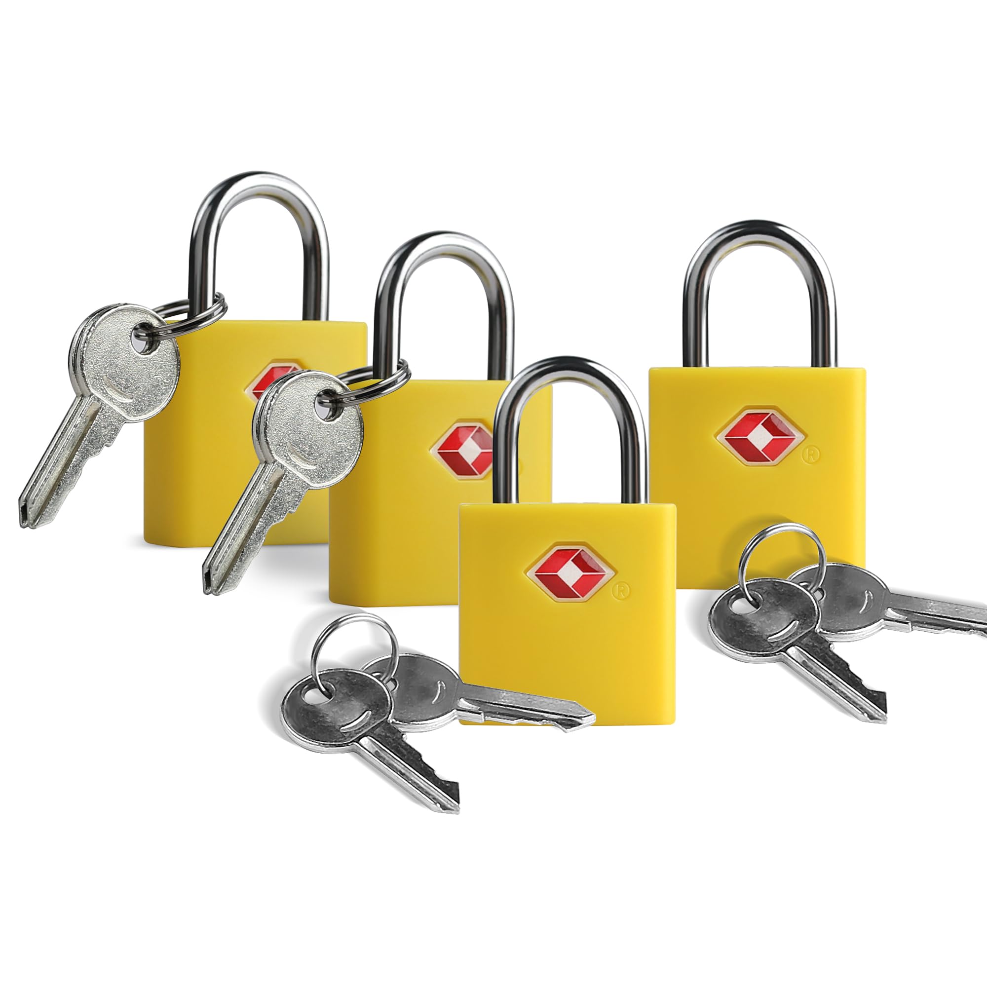 Up Security Yellow Luggage Locks Tsa Approved Travel Essentials, Small Padlock With Key, Tsa Locks For Luggage, Keyed Padlocks For Suitcase Travel Safe, Mini Tsa Lock