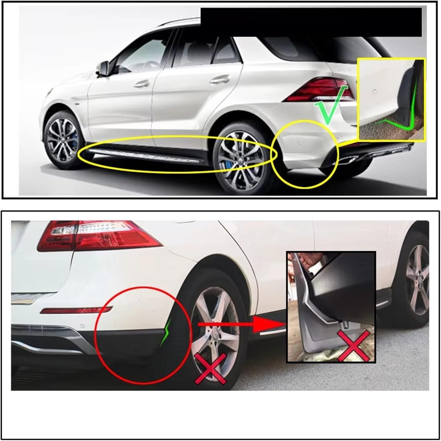 mudflaps W/Running Board Mudflaps Splash Guards Front Rear Mudguards for Benz GLE Class W166 2016-2019