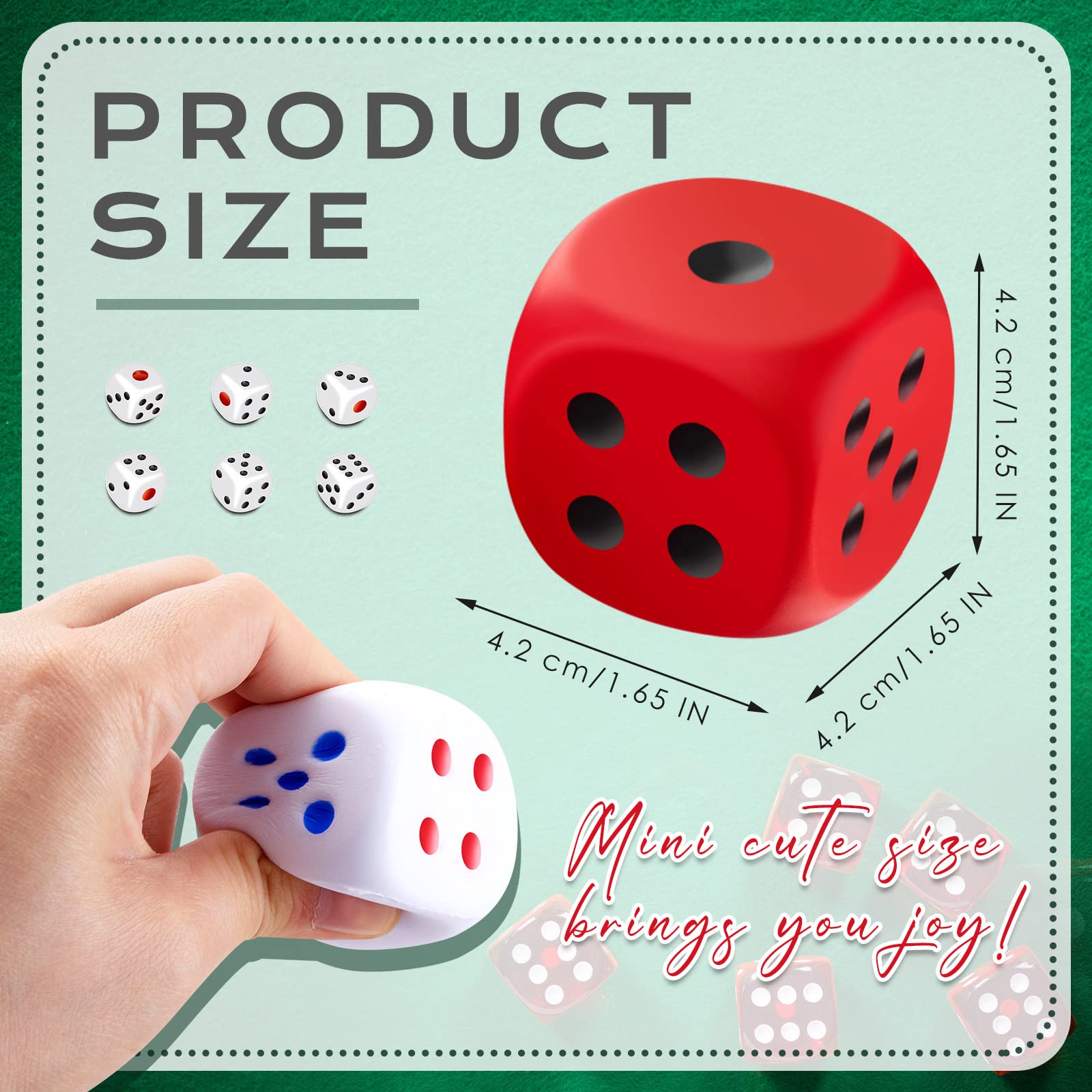 2 Pack 3.1 Inch Foam Dice Stress Balls - Squishy Dice Squeeze Toys For Stress Relief