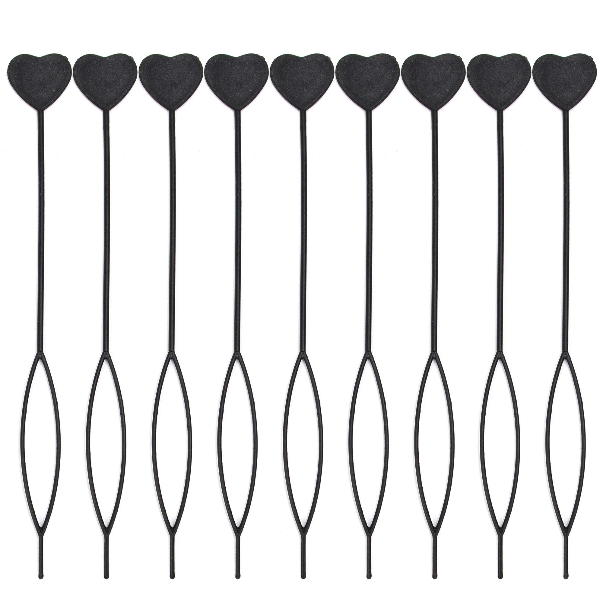 AUEAR Pull Hair Pin Quick Beader for Loading Beads, Automatic Ponytail Maker and Styling Kit (16 Pack, Black Color)