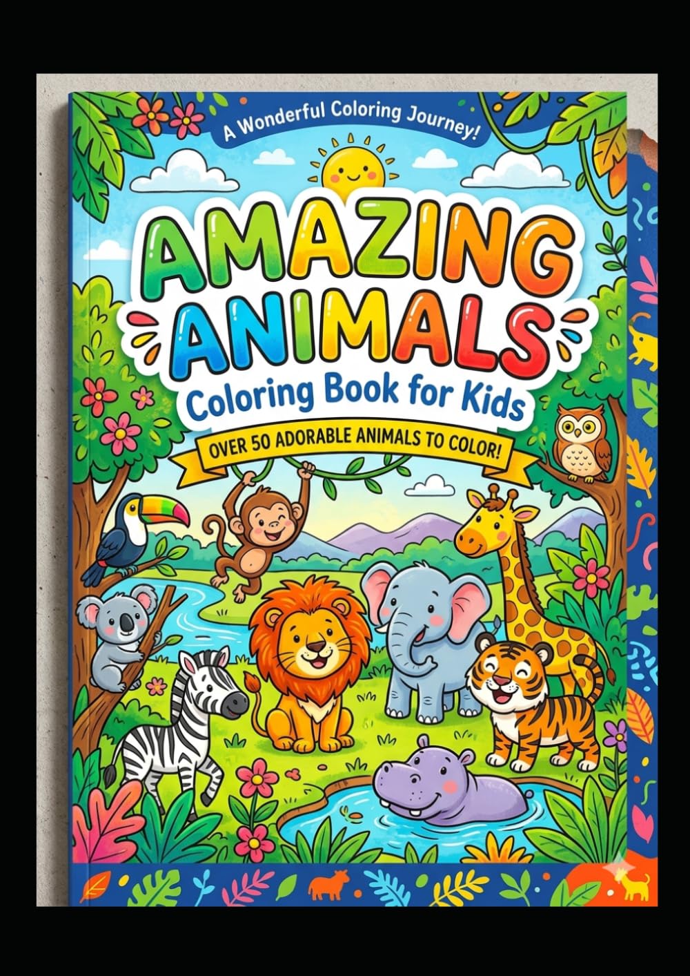 Cute Animal Friends: Fun and Easy Animal Coloring Pages for Young Artists