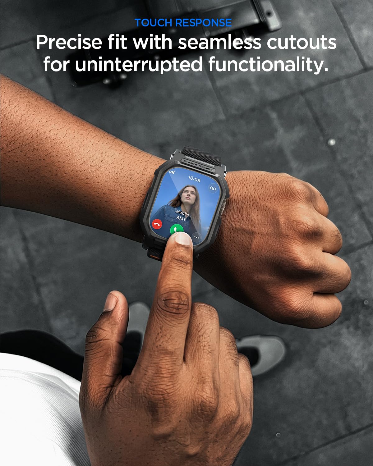 Spigen Lite Fit Pro Hülle mit Armband und gehärtetem Glas Displayschutz kompatibel mit Apple Watch Ultra 3/2/1 49mm - Matt Schwarz