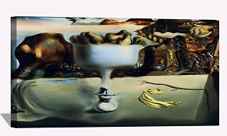 Dali Canvas Art Salvador Dali Apparition of Face and Fruit Dish Wall Art Framed Painting for Bedroom Livingroom Office Ready to Hang