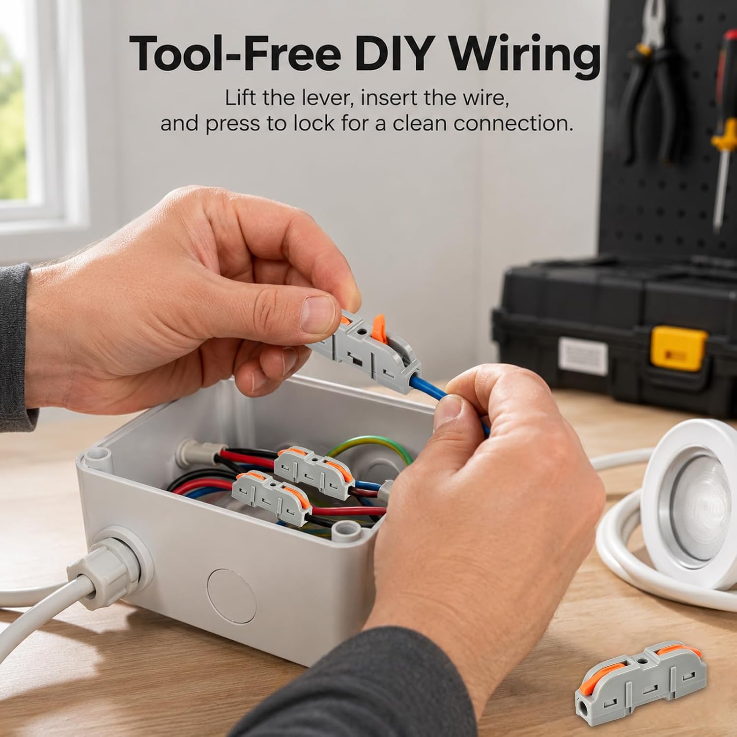 60PCS Lever Wire Connectors with 28-12 AWG, Mini Quick Connectors Push-in, Compact Splicing Wire Inline Terminals, Electrical Insulated Terminals, Quick Disconnect Splicing