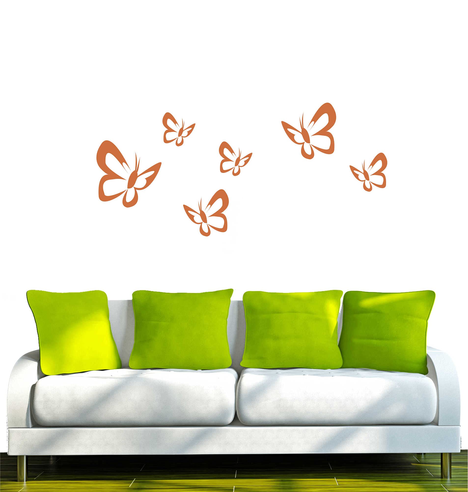 INDIGOS UG Adesivi Murali A Tema Farfalle - Set 20 Pezzi Di Decalcomanie In Marrone Chiaro, Dimensioni Variabili 5-20cm, Per Decorazione Parete Soggiorno, Camera Bambini, Ufficio