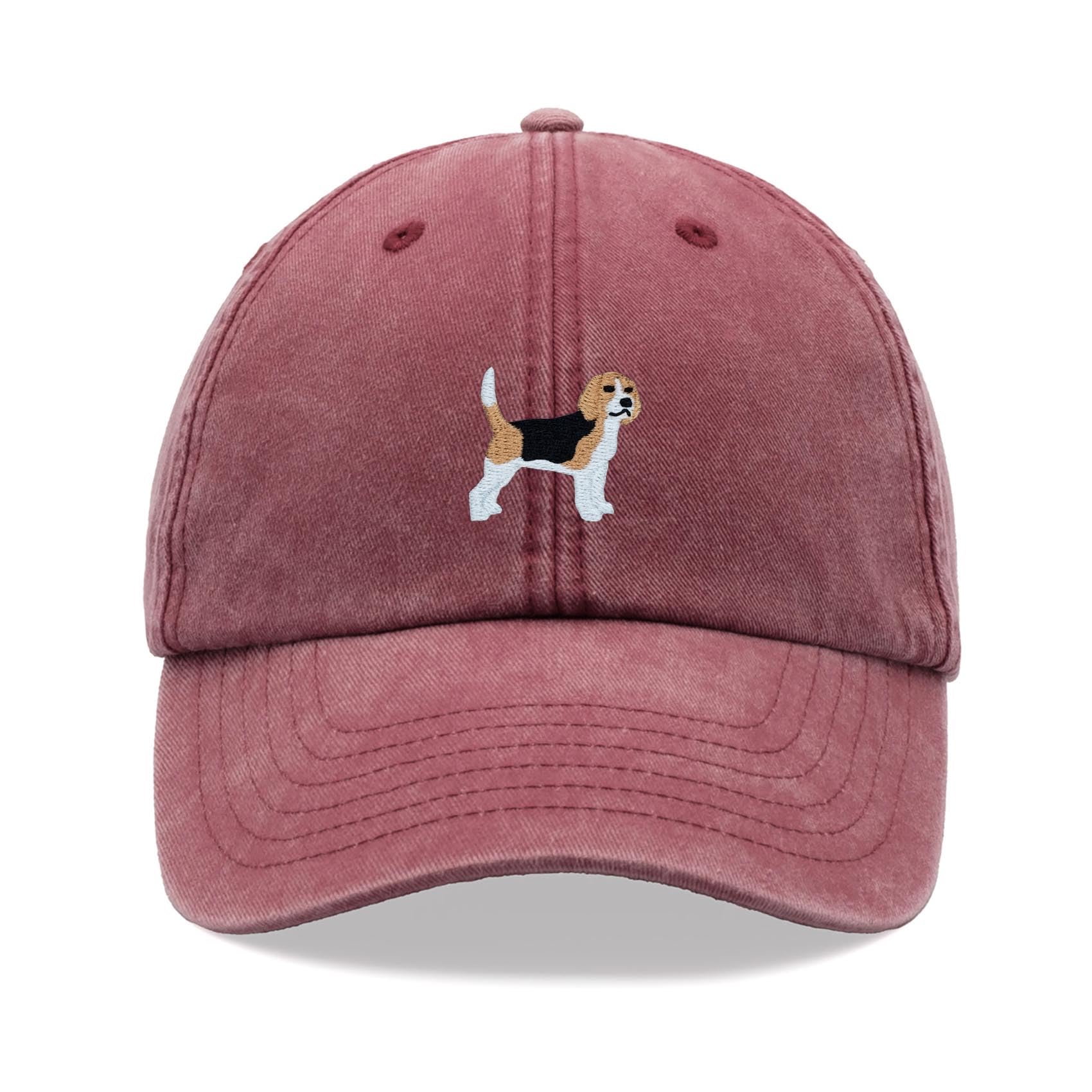 Cap Base Unisex Red Beagle Dog Baseball Cap Vintage Washed Dad Hat Adjustable