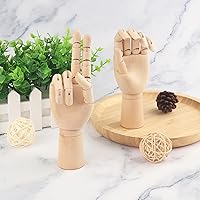 Vista 4 de Modelo de mano de madera, 2 piezas, 7 pulgadas, mano izquierda y derecha, figura de maniquí con para exhibición de joyas a mano, decoración