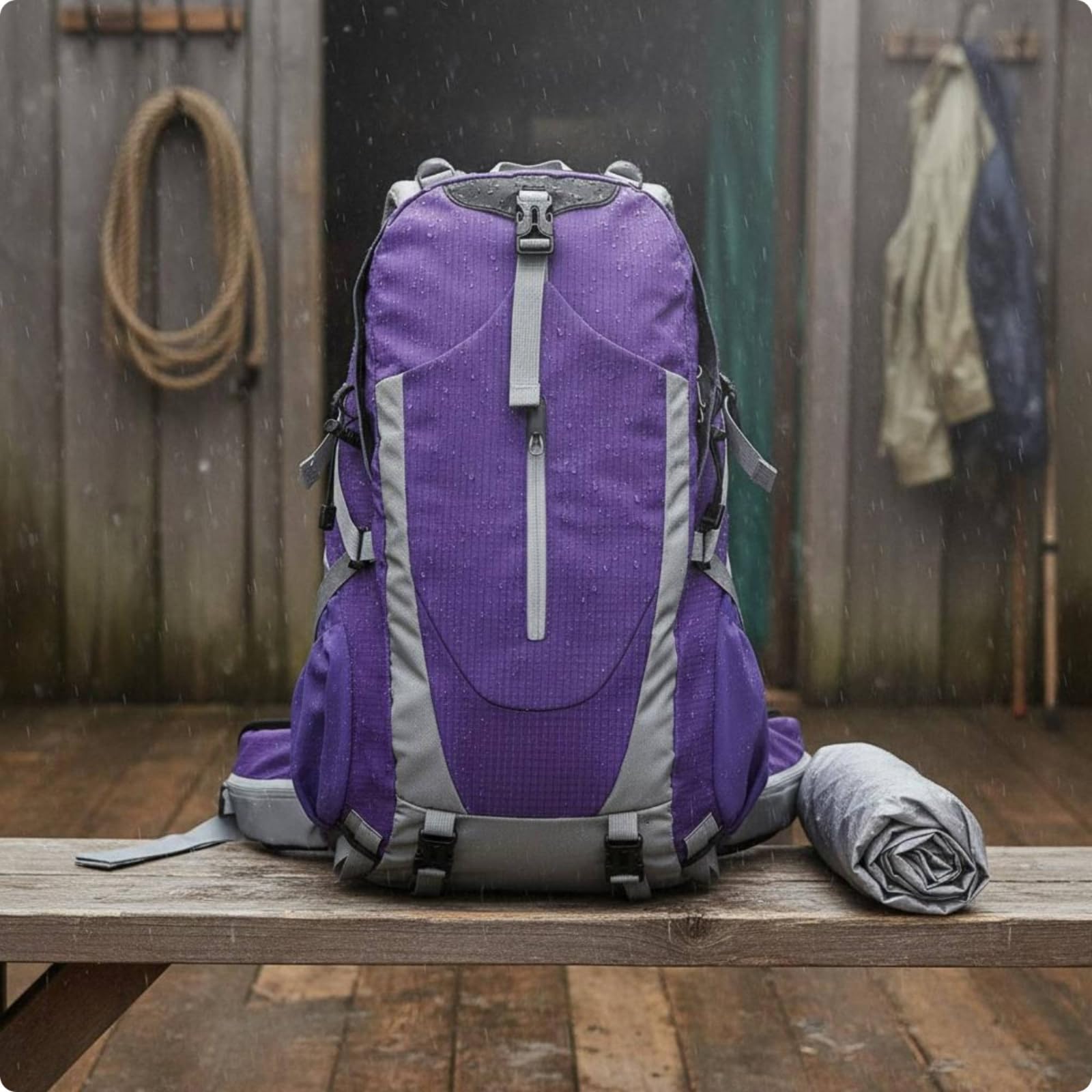 Zaino Trekking Zaino Escursionismo Zaino da Viaggio Zaino Outdoor Zaino Giornaliero in Nylon E Poliestere con Spallacci Imbottiti E Pannello, Grigio, Grigio Scuro