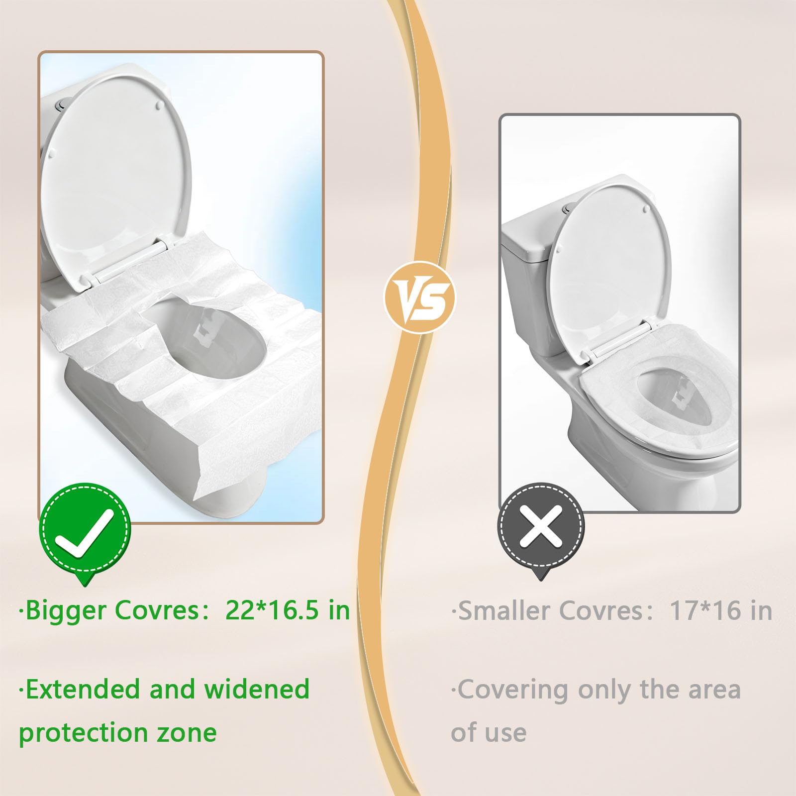 Fundas desechables para asiento de inodoro (80 piezas) – XL desechables para adultos y niños, accesorios esenciales de viaje para avión, campamento