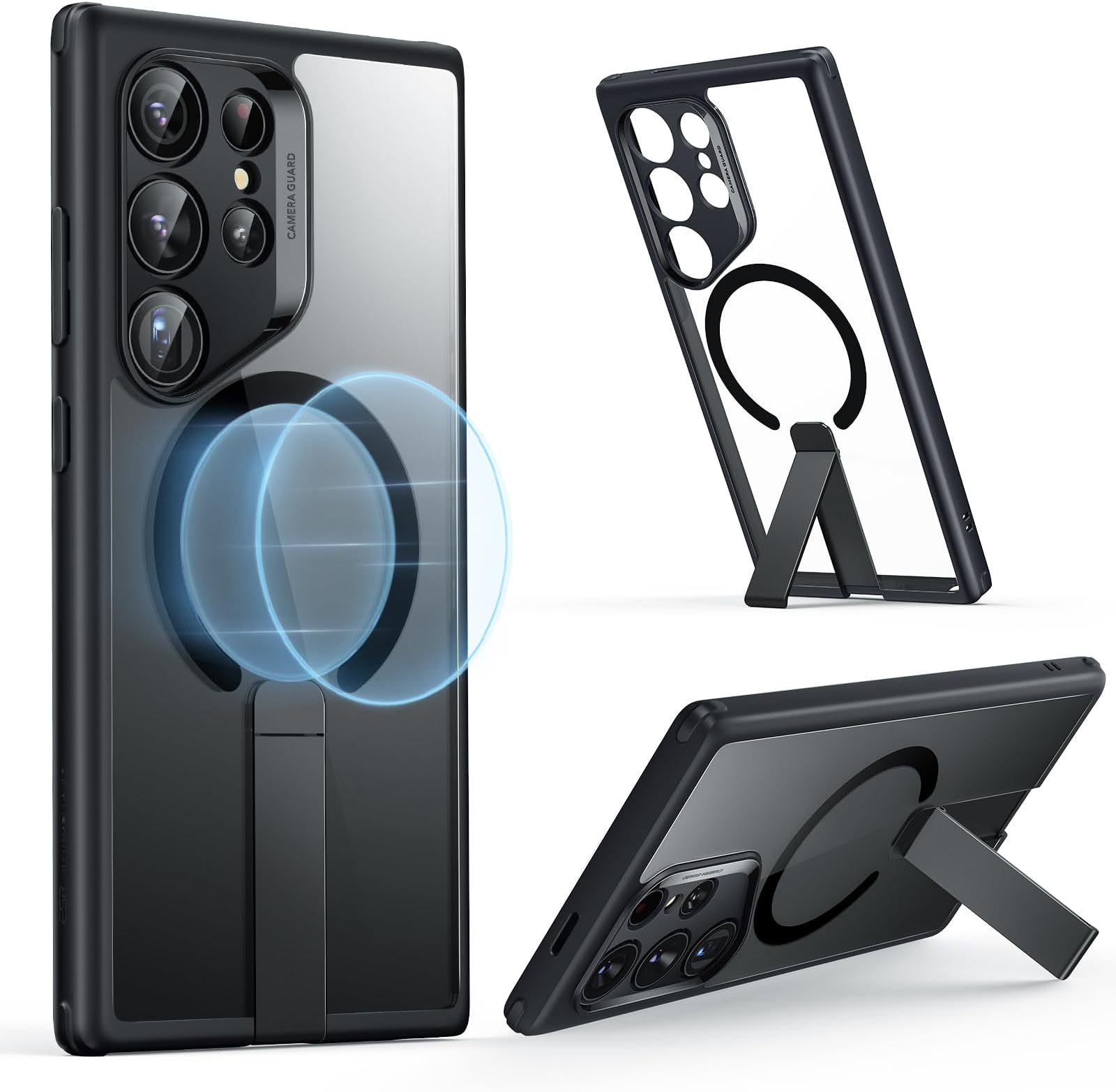 ESR For Samsung Galaxy S24 Ultra Case with Stand, Compatible with MagSafe, Magnetic Case for Samsung Galaxy S24 Ultra, 3 Stand Modes, Military Standard Protection, Shockproof Protective Case, Clear