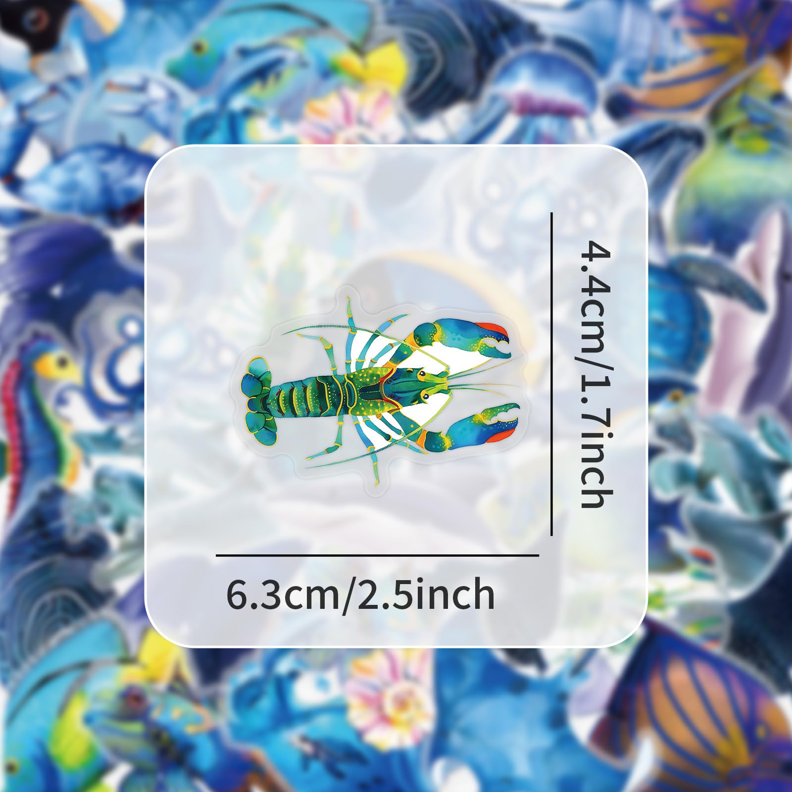 50 Pieces Marine Animal Stickers for Water Bottle - Image 2