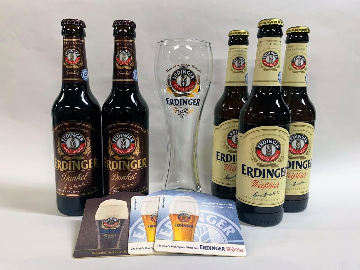 Amazon.co.jp: ドイツビール エルディンガー330ml2種と専用グラス