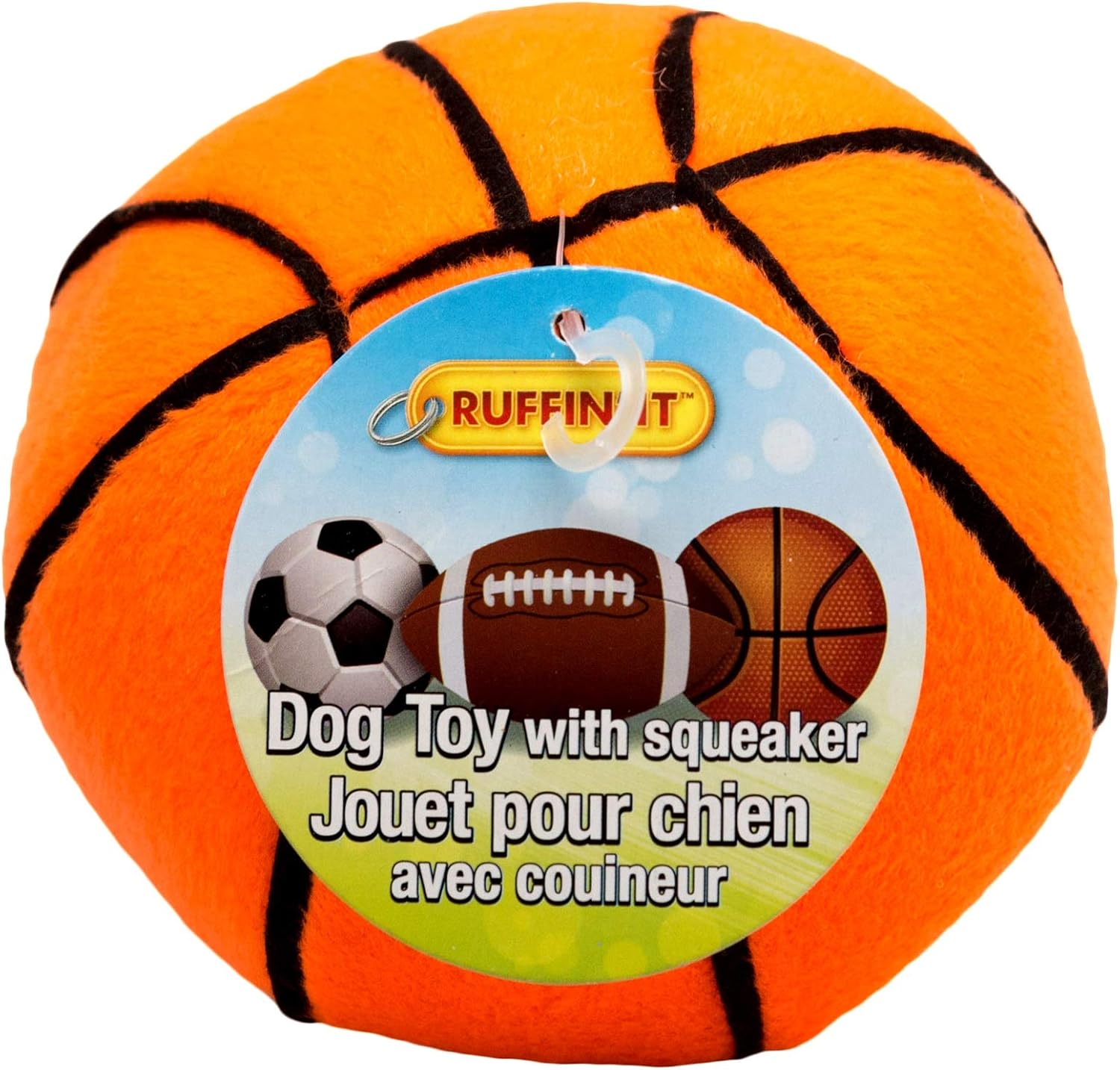 Ruffin It Westminster Plush Sports Ball Dog Toy, Basketball 4.5” x 3.75” x 3.75”
