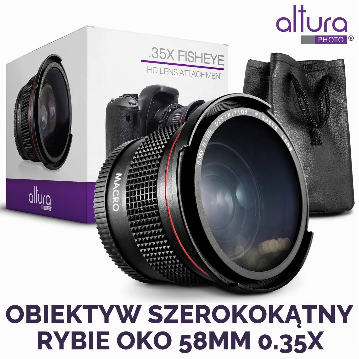 Altura Szerokokątny obiektyw 58 mm 0,35 x 0,35 mm z porcją makro