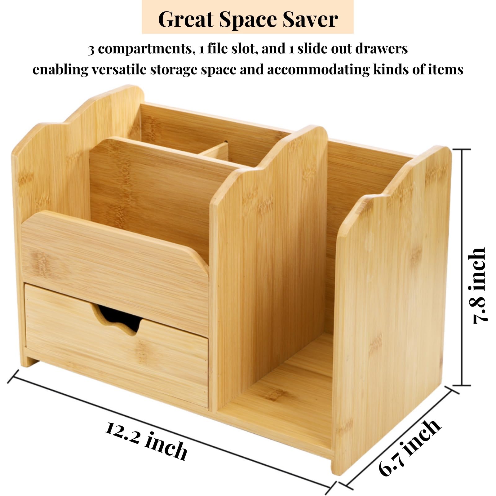 ZAVOOS Bamboo Desk Organizer Gallery Image