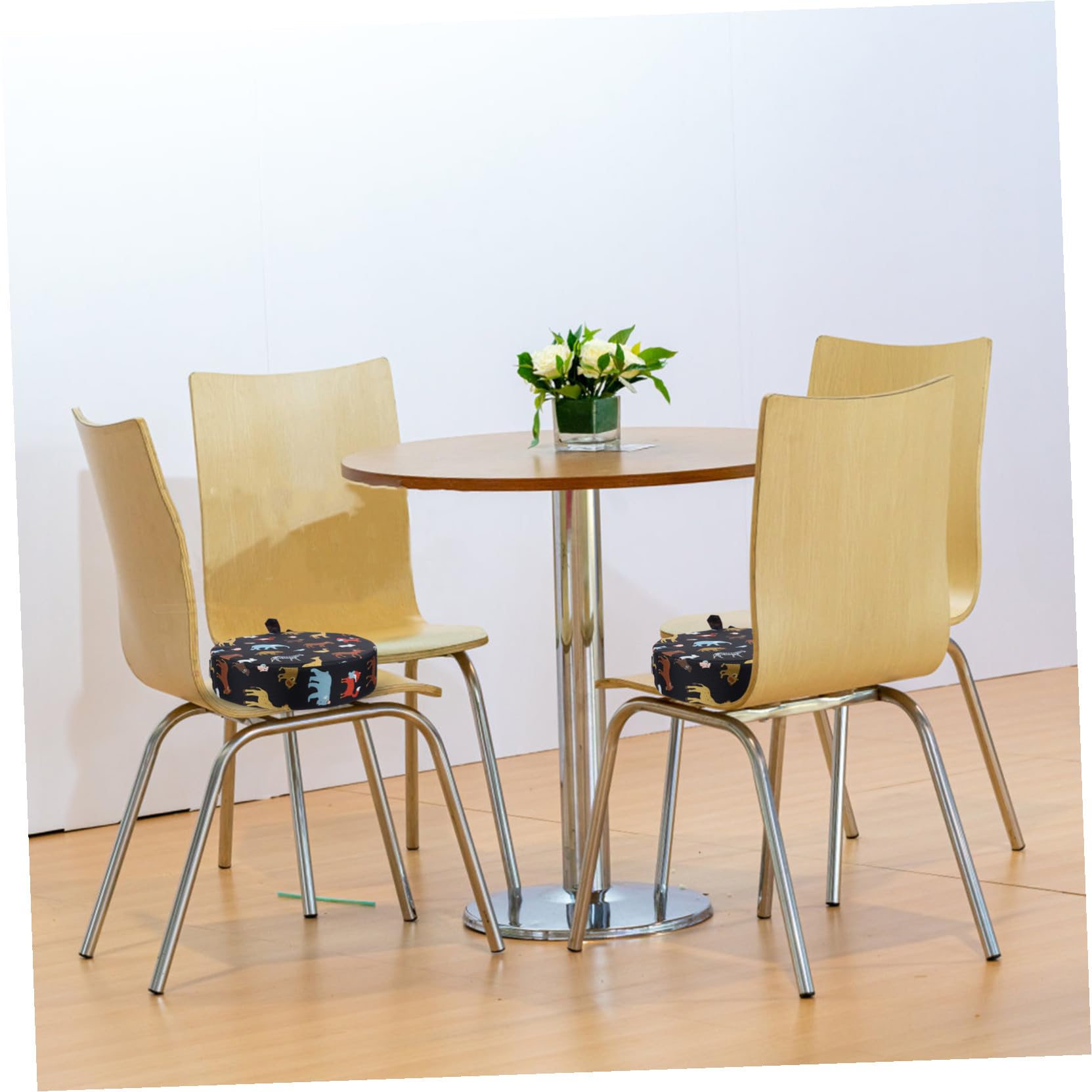 Toyvian Cojín Elevador de Asiento Infantil Redondo Negro 1 Pieza | Algodón y Espuma, Base Antideslizante, Fácil Limpieza, para Silla y Comedor