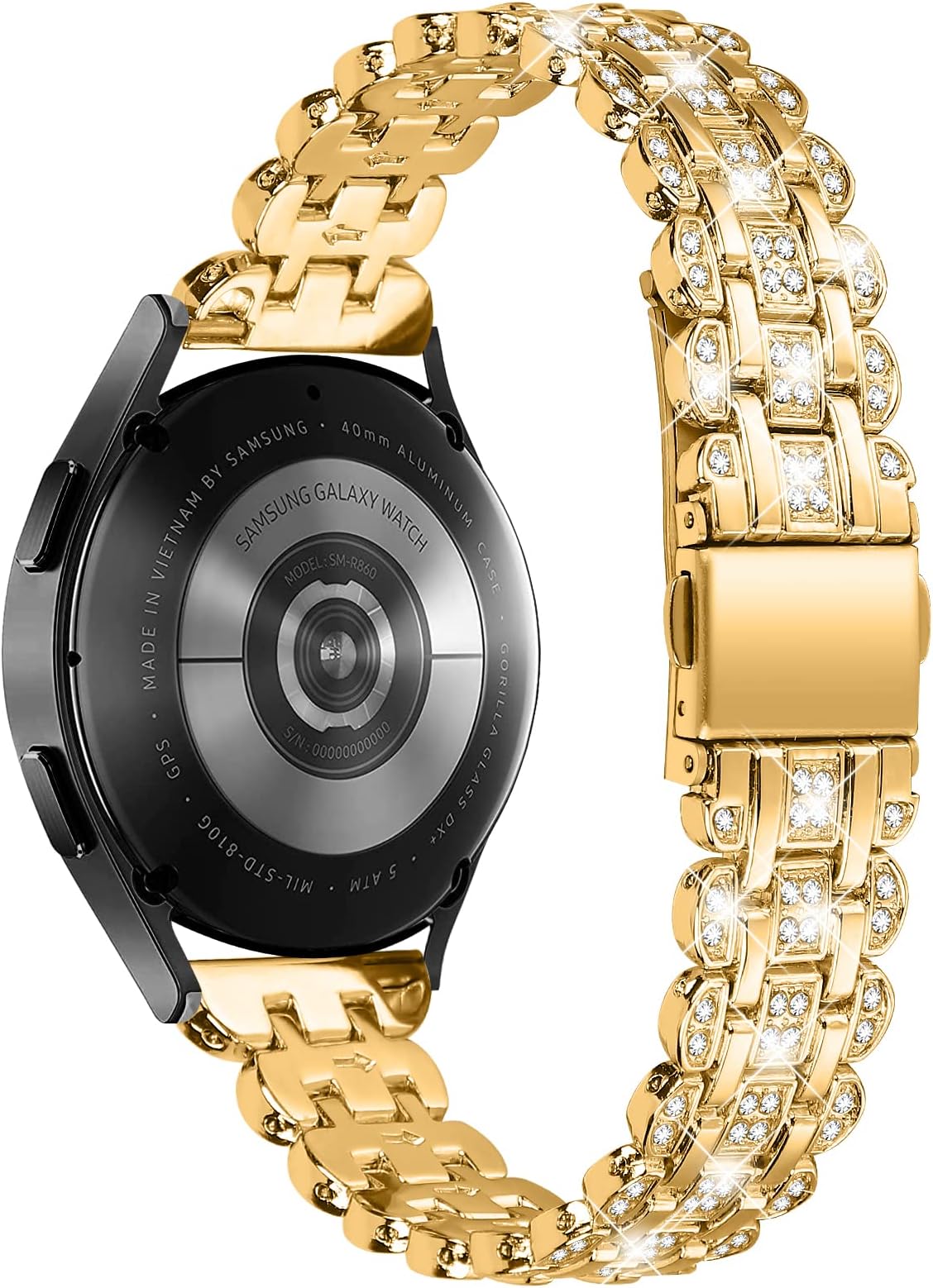 Bling Dressy Watch Bands Compatible with Michael Kors Access Gen 4 MKGO/MKGO Gen 5E 43mm for Women,20MM Crystal Diamond Metal Bracelet Strap Jewelry Watch Band