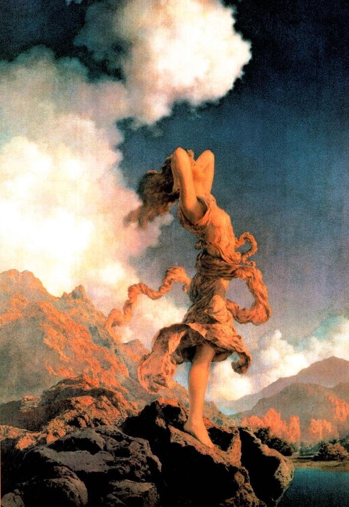 Maxfield Parrish Ecstasy Realism Romantic Artwork Woman Portrait Painting Cool Wall Art Print Poster 24x36