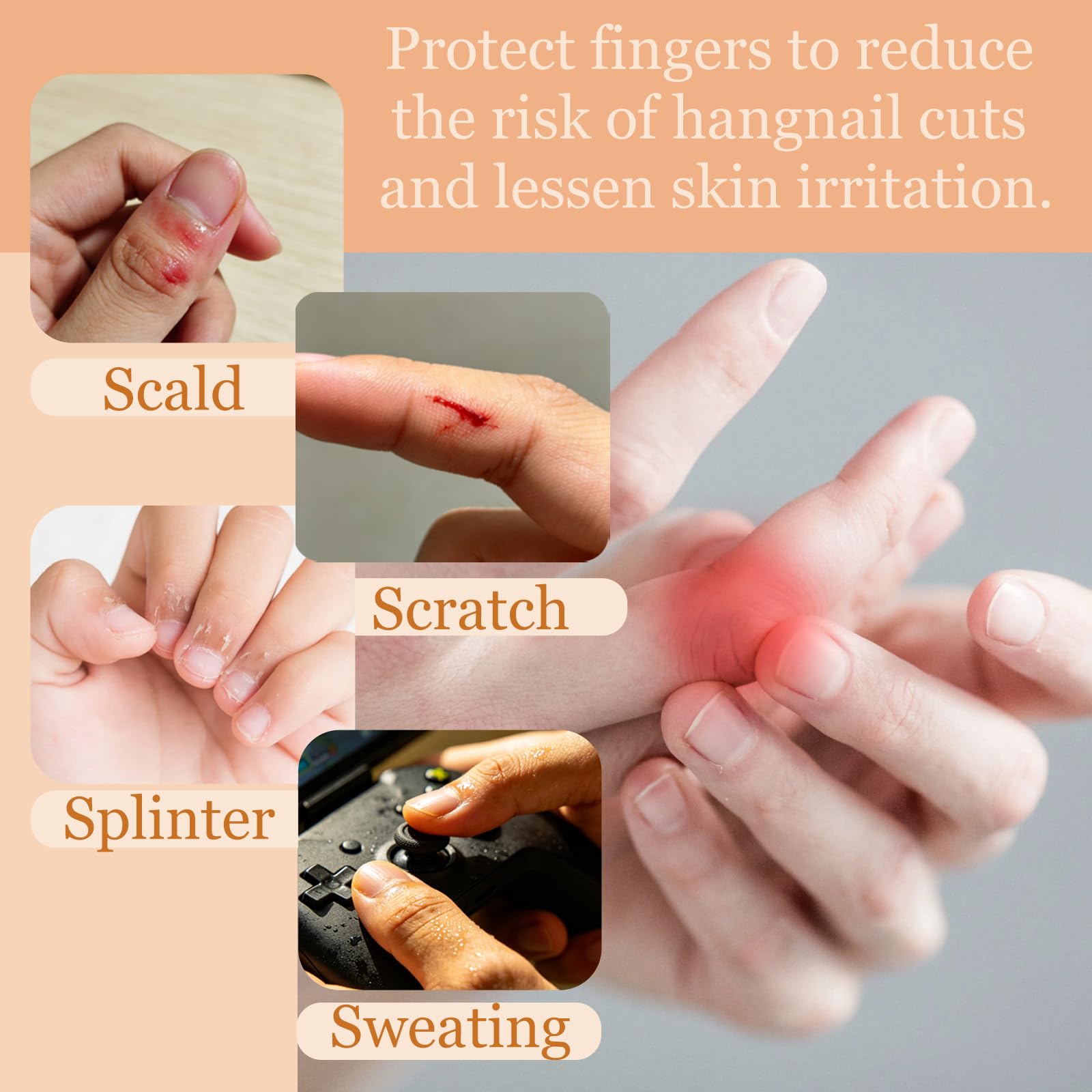10 Pcs Protège-Doigts en Silicone, Doigtier Silicone pour Doigt, Protection du Bout des Doigts Imperméables, Pansement Doigt Main pour Soulager l'Eczéma, Fissures et Ampoules