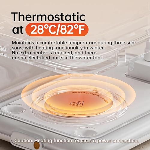 Miniatura 2 de Fuente de agua termostática automática para mascotas, dispensador de agua inalámbrico para mascotas, calefacción inteligente, 4.5 L con bandeja