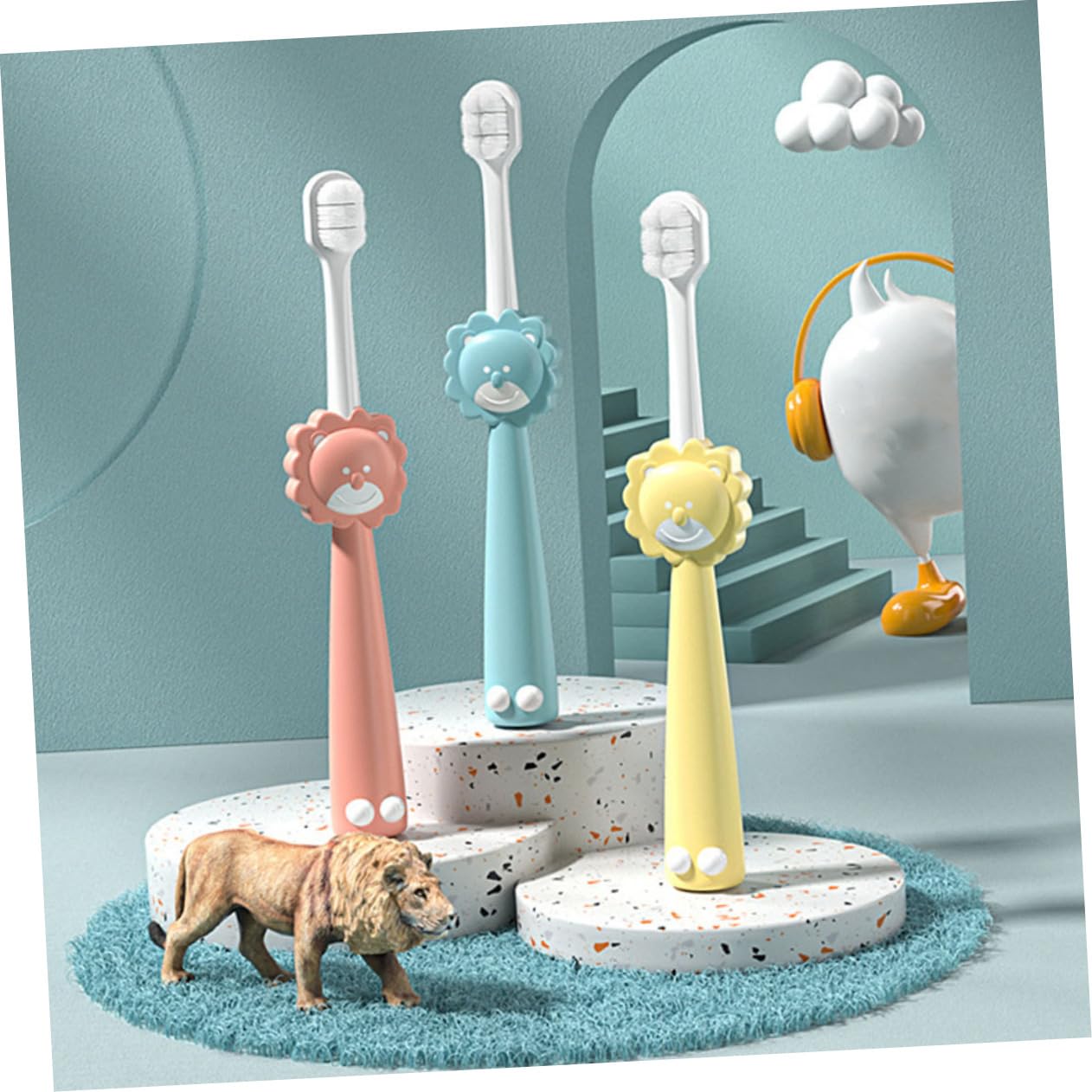 12stücke Teiliges Kinderzahnbürsten Aus Weichen Borsten Ergonomische Zahnbürsten Für Kleinkinder Kreative Cartoon-designs Für Täglichen Gebrauch Geeignet Für Jahre