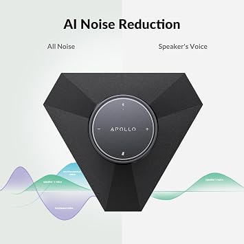 Conference Speaker and Microphone for Large Meeting Rooms, Daisy Chain Mics(Not included) for Up to 20 People, 360 Voice Pickup, AI Noise Reduction, 10W Speakerphone, USB/Bluetooth, Works with Zoom