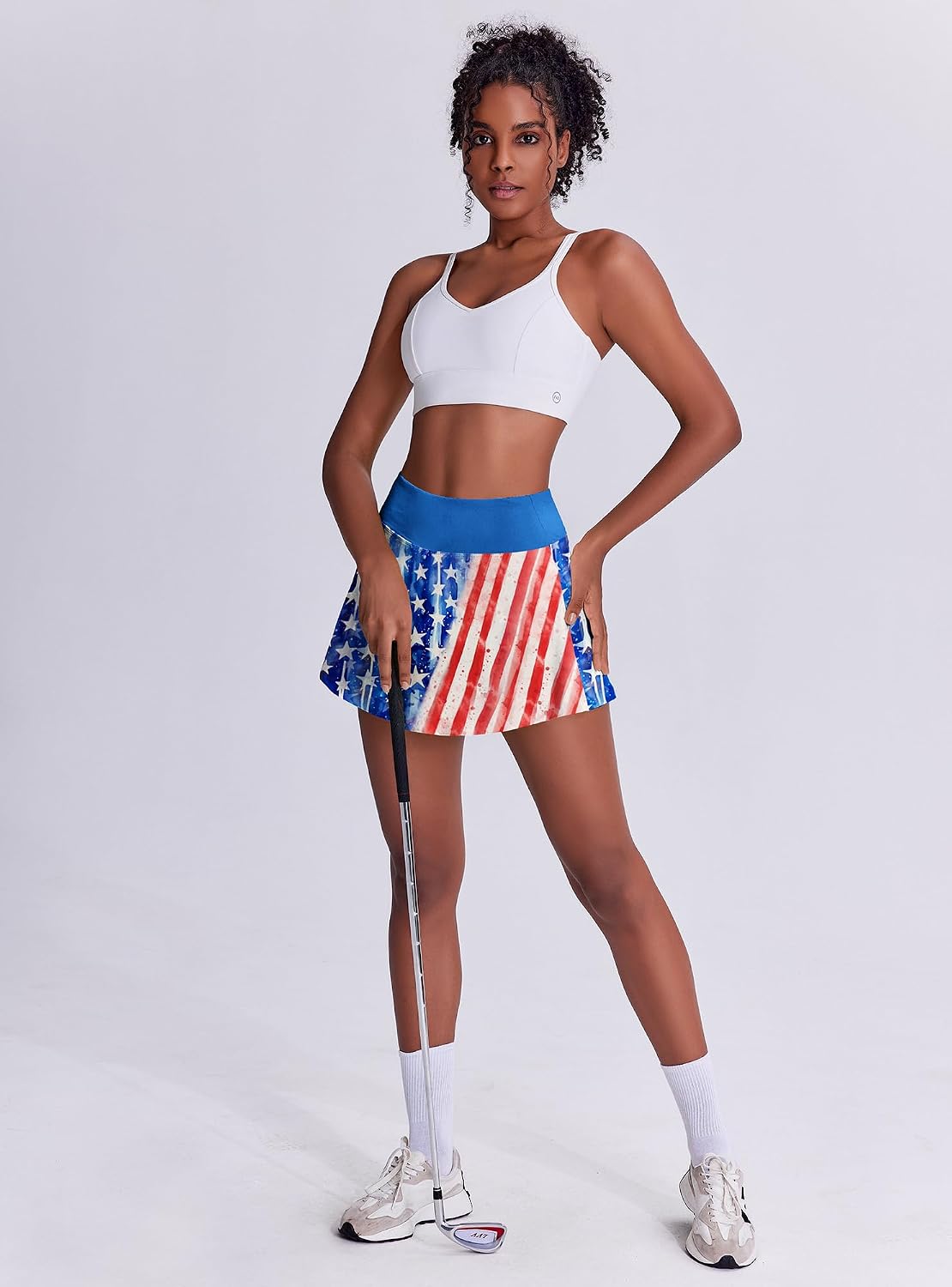PINSPARK Tennis Skirts for Women High Waisted Golf Skort with Shorts Pocket image 3