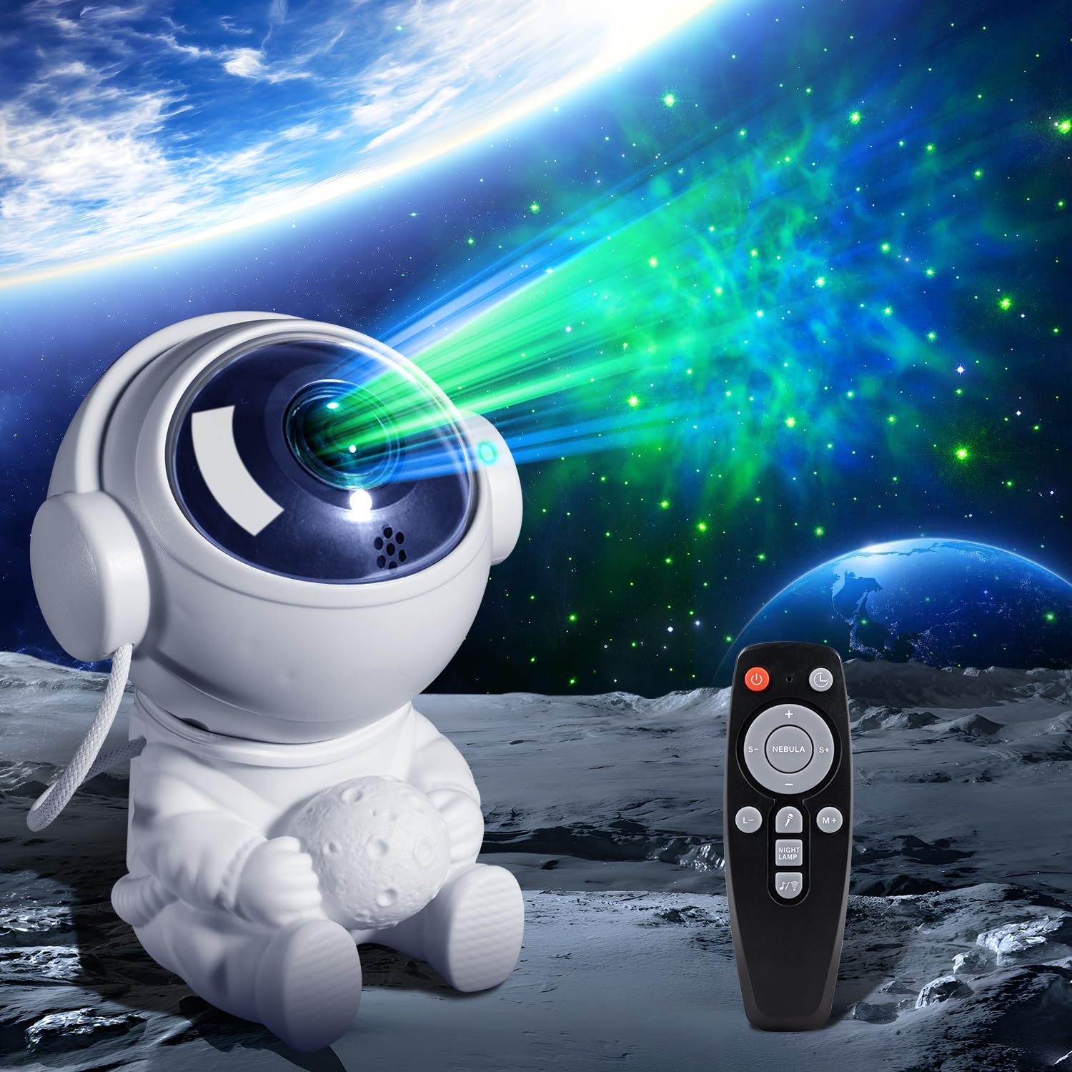 Carehabi Proiettore di Stelle Astronauta, Lampada a Stella a Proiezione Temporizzata con Telecomando, Luce Notturna Magnetica Colorata dell'astronauta per Bambini, Adulti, Camera da Letto