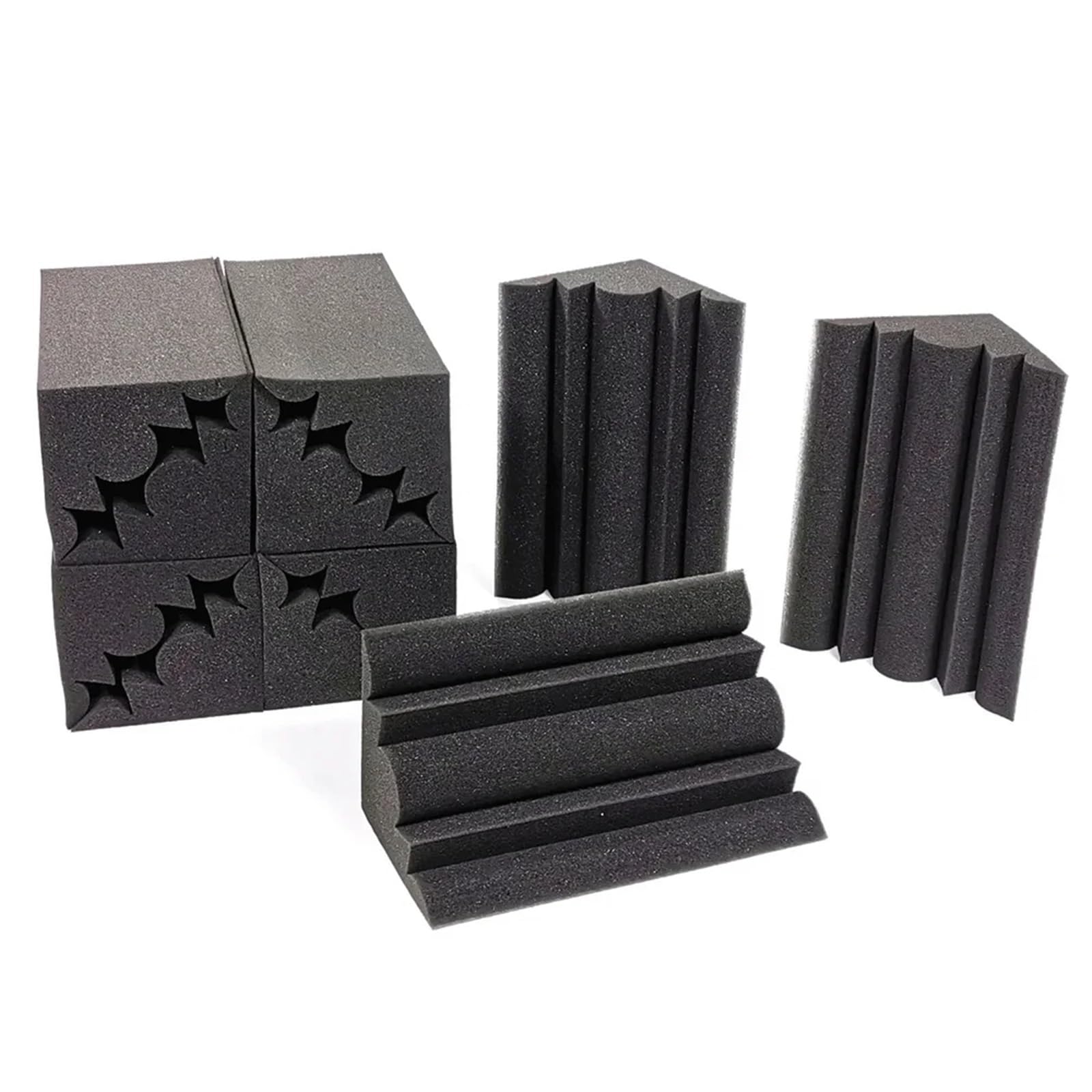 Sound Insulation Mats 12/24 Stück 12 x 12 x 24 cm Bassfallen Akustikschaumstoff Schalldichte Schaumstoffplatte Schallabsorptionsstudio-Eckschaum mit hoher Dichte(24Pcs)
