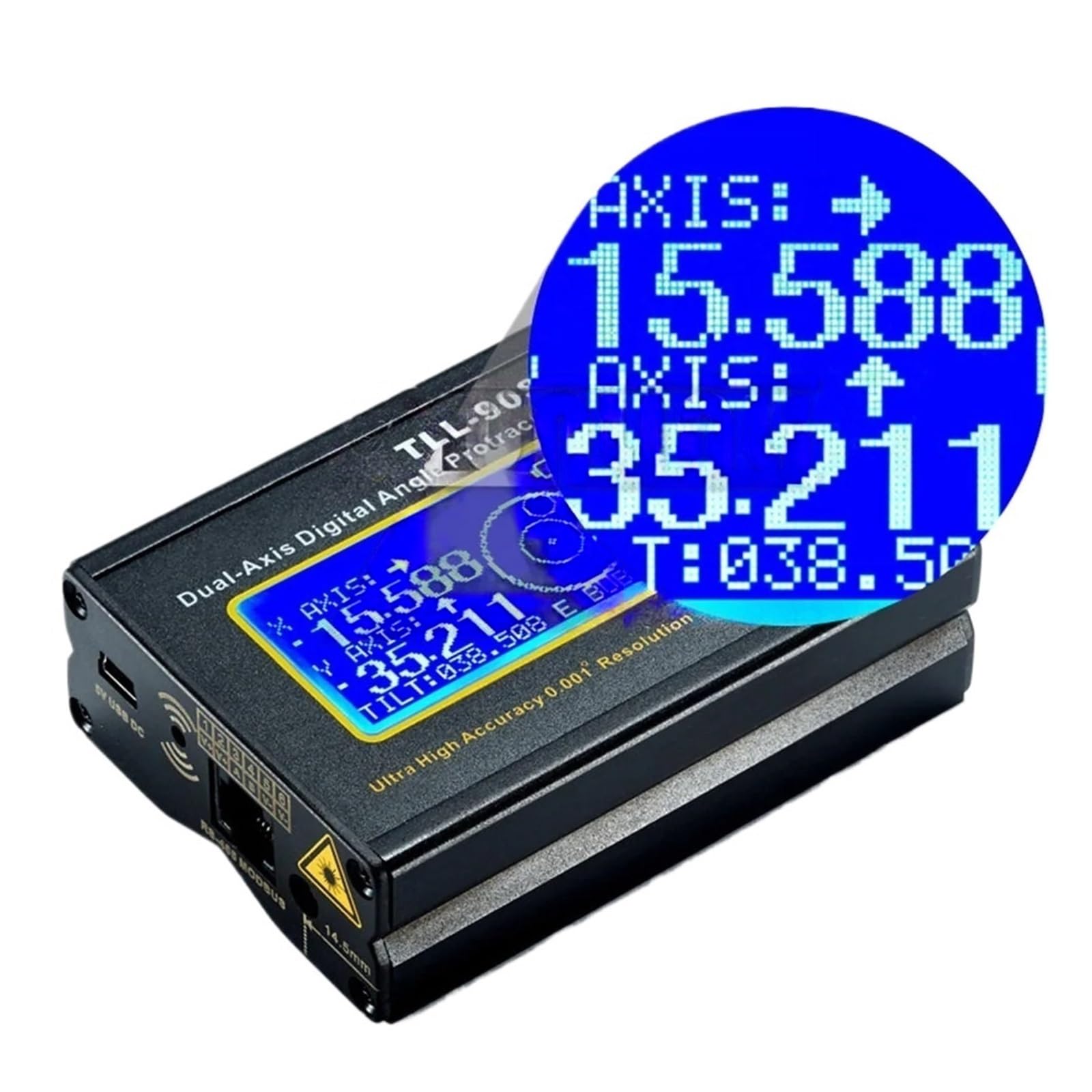 Nivel electrónico TLL-90S, inclinómetro digital de doble eje, herramientas de medición de nivelación, inclinómetro de precisión de 0,01°