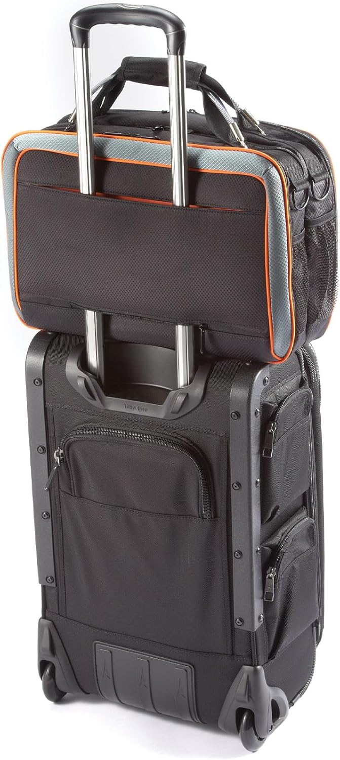 Flight Outfitters Lift XL Flight Bag, Durable Aviation 2-Headset Padded Pilot Bag, with Shoulder Strap, Lift XL (Black/Orange)