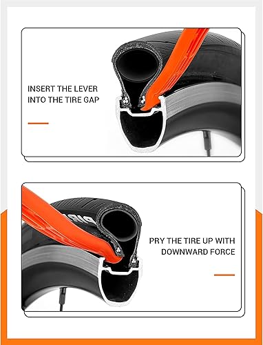 Miniatura 3 de Kit de reparación de neumáticos de bicicleta, con 8 kits de parches de tubo sin pegamento, 2 palancas de neumáticos de bicicleta, raspado de metal